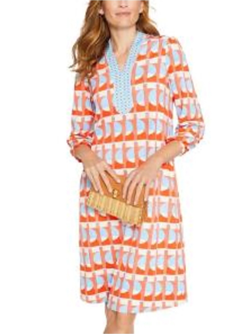 J. McLaughlin Emer Women's Dress V-neck in Eclipse Texture